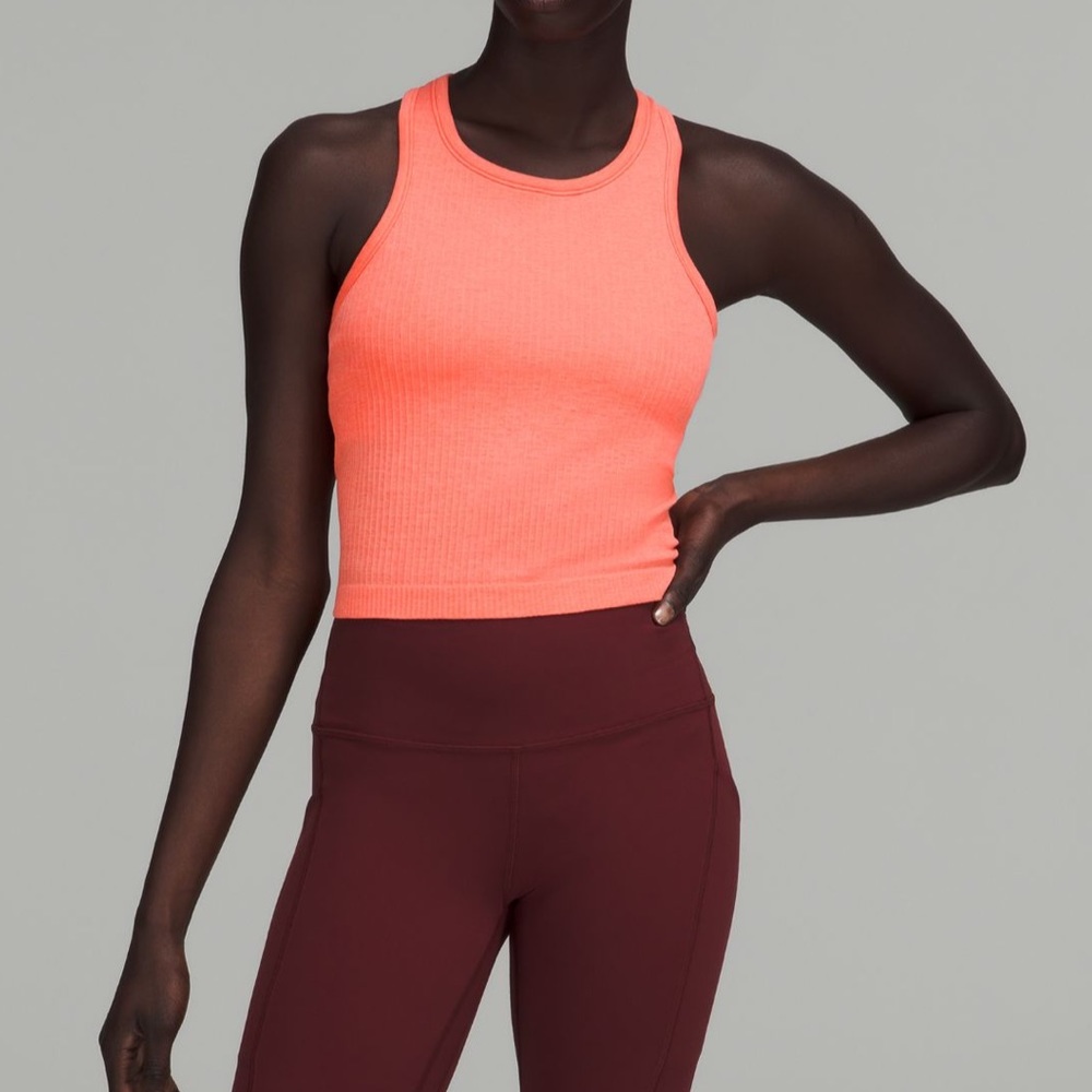 Ebb to Street Cropped Racerback Tank Top Raspberry Cream Size 8